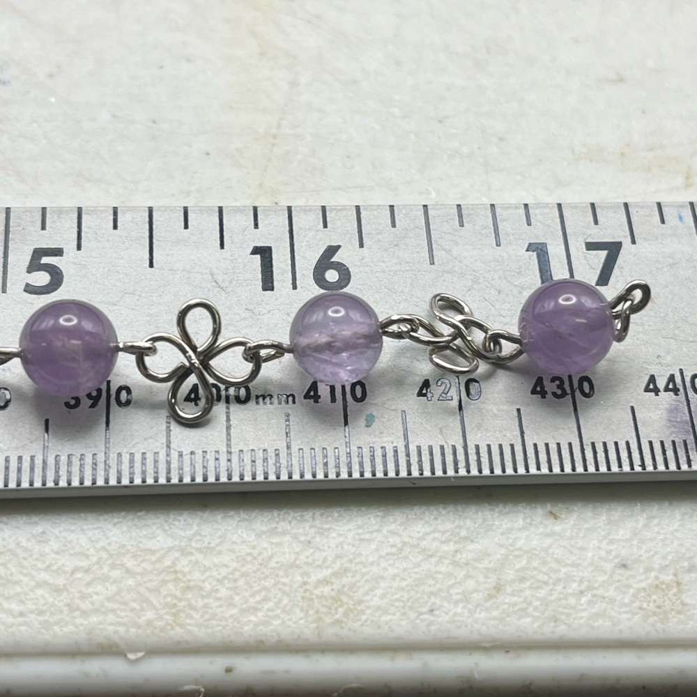 Elegant Artisan Sterling Silver/Amethyst GemStone Sculpted Pendant Necklace - Picture 4 of 4
